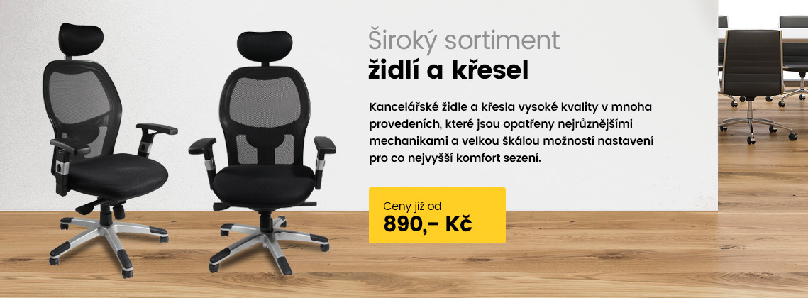 Široký sortiment židlí a křesel